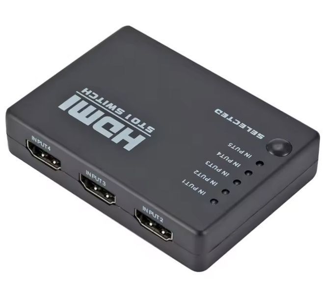 HDMI-комутатор світчер 5*1 портів (5 входів &mdash; 1 вихід) з ІЧ-пультом &mdash; перемикач для Xbox, PS4/PS5, DVD, ПК, ноутбука, ТВ 3511-3 фото
