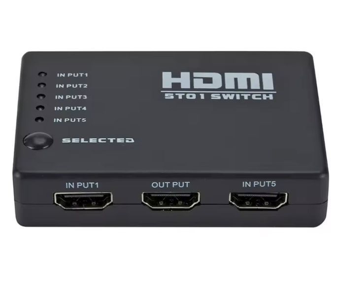 HDMI-комутатор світчер 5*1 портів (5 входів &mdash; 1 вихід) з ІЧ-пультом &mdash; перемикач для Xbox, PS4/PS5, DVD, ПК, ноутбука, ТВ 3511-3 фото