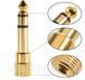 Стереоадаптер штекер 6.3 мм aux (6.35 mm male тато) &mdash; 3.5 мм (female мама) mini jack золоте напилення adapter 4239 фото 7