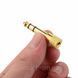 Стереоадаптер штекер 6.3 мм aux (6.35 mm male тато) &mdash; 3.5 мм (female мама) mini jack золоте напилення adapter 4239 фото 2