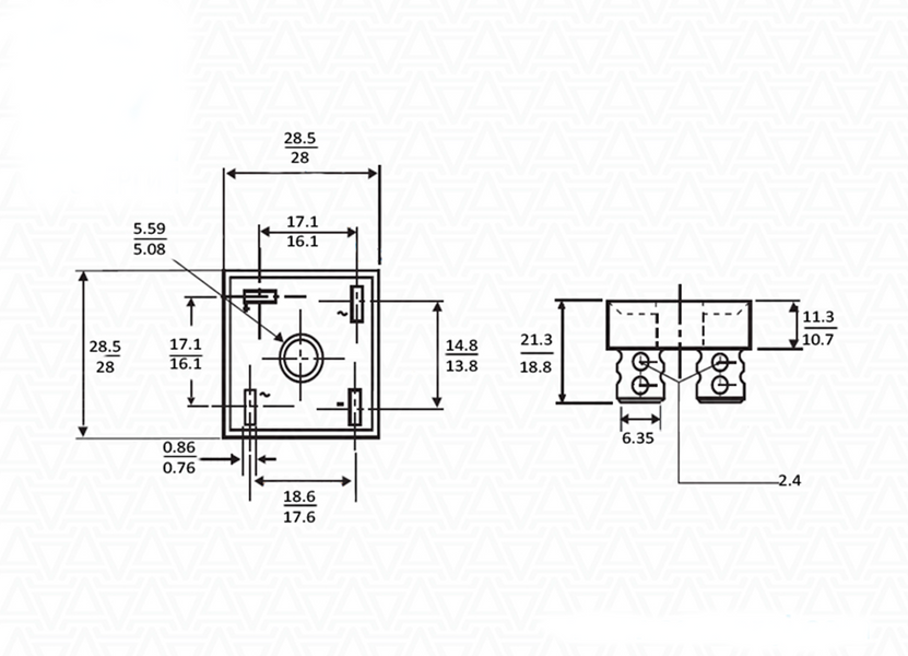KBPC1510 (15A 1000V) міст діодний Diode Bridge Rectifier перетворювач змінного струму на постійний 7776 фото