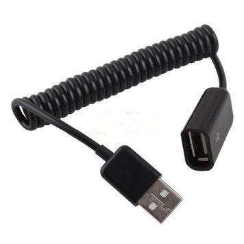 Кабель USB удлинитель 1м (папа - мама) спиральная навивка extender подключение флешки 4998 фото