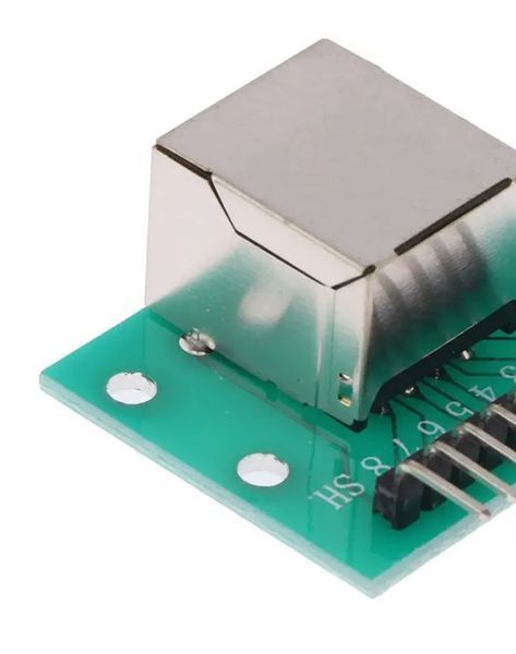 Модуль перехідник Ethernet мережевий RJ45 8P8C (female, "мама", вертикальний) - 9 pin DIP XH 2.54 мм (male, "тато", V-Type вертикальне розташування контактів) адаптер Breakout Board + Pin Header Adapter Board To Modular Connector 8117 фото
