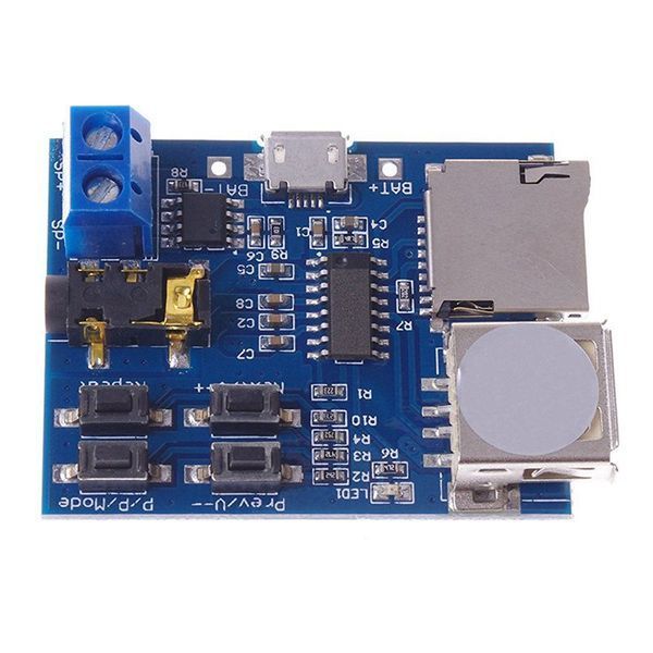 Arduino USB mp3 плеер (слот microSD) TF card U disk усилитель Format decoder board module amplifier decoding a 5017 фото