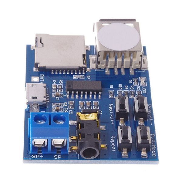 Arduino USB mp3 плеер (слот microSD) TF card U disk усилитель Format decoder board module amplifier decoding a 5017 фото