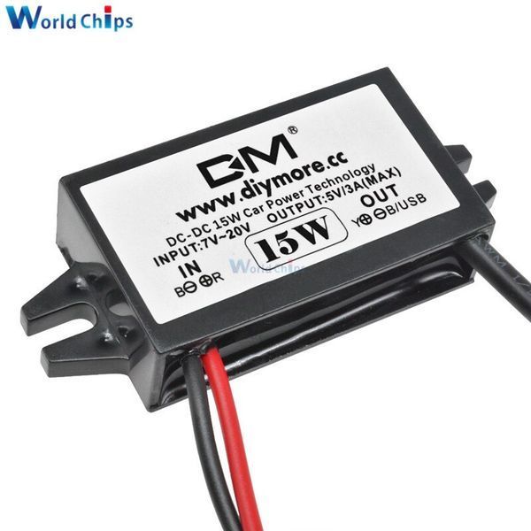 Конвертер преобразователь напряжения с USB портом 12/24V - 5V (3А) 15W импульсный влагозащищенный герметичный 3595-2 фото