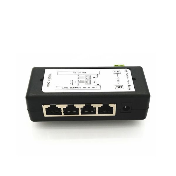 Инжектор PoE 4 портовый LAN Port Passive DC12V-48V(upto 10A) в корпусе IEEE802.3af/at 10/100 Mbps CCTV видеона 3329-2 фото