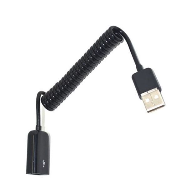 Кабель USB удлинитель 1м (папа - мама) спиральная навивка extender подключение флешки 4998 фото