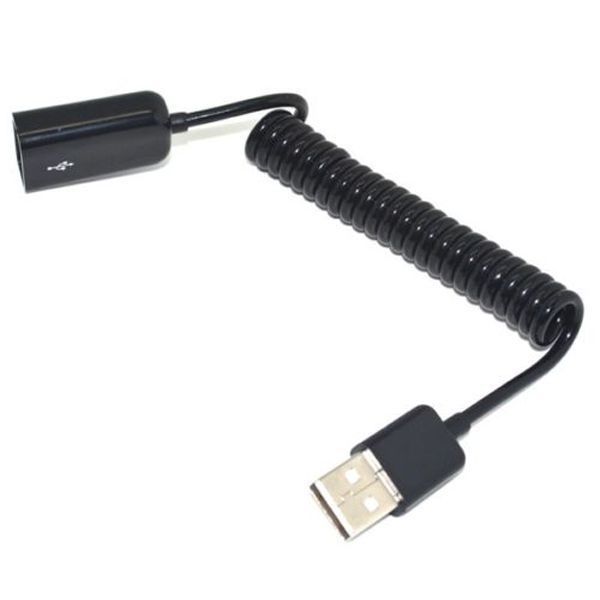 Кабель USB удлинитель 1м (папа - мама) спиральная навивка extender подключение флешки 4998 фото