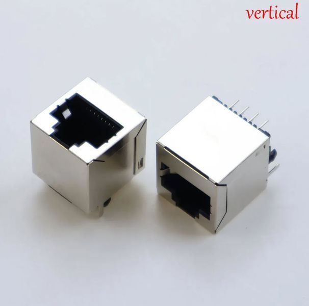 Модуль перехідник Ethernet мережевий RJ45 8P8C (female, "мама", вертикальний) - 9 pin DIP XH 2.54 мм (male, "тато", V-Type вертикальне розташування контактів) адаптер Breakout Board + Pin Header Adapter Board To Modular Connector 8117 фото