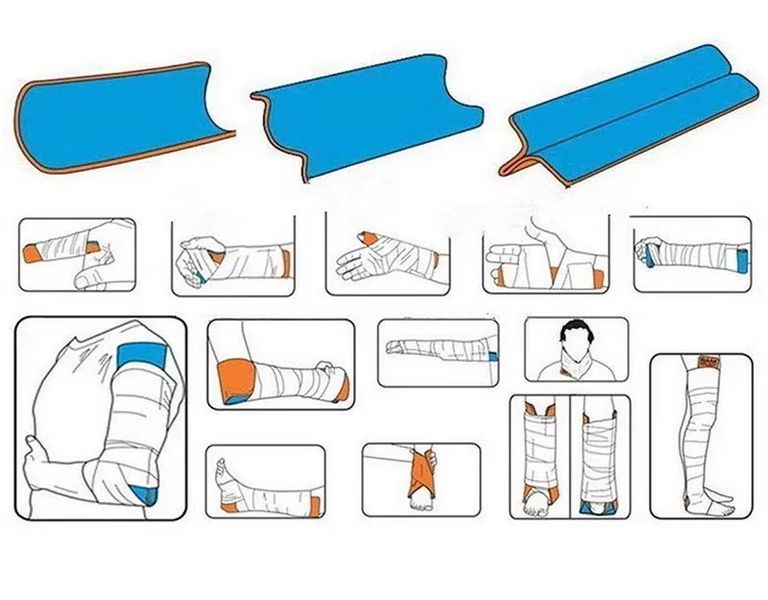 Шина медична універсальна фіксувальна CARBOU First Aid (11*46 см) алюмінієво-полімерна посилена тактичі 8010 фото