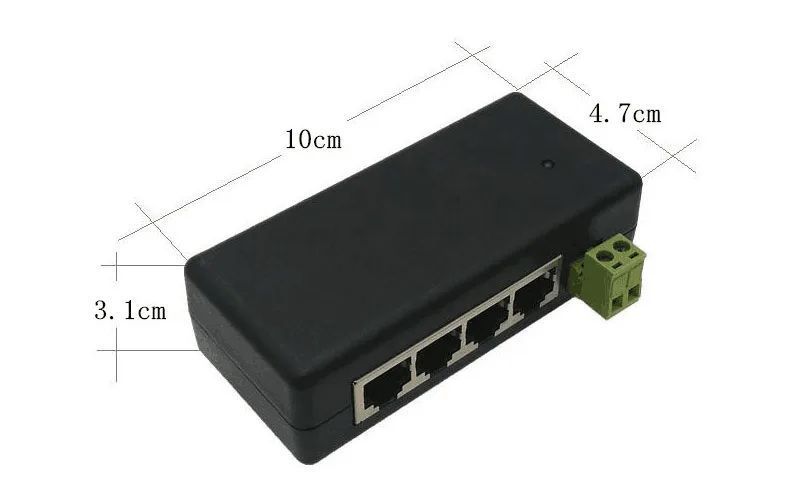 Инжектор PoE 4 портовый LAN Port Passive DC12V-48V(upto 10A) в корпусе IEEE802.3af/at 10/100 Mbps CCTV видеона 3329-2 фото