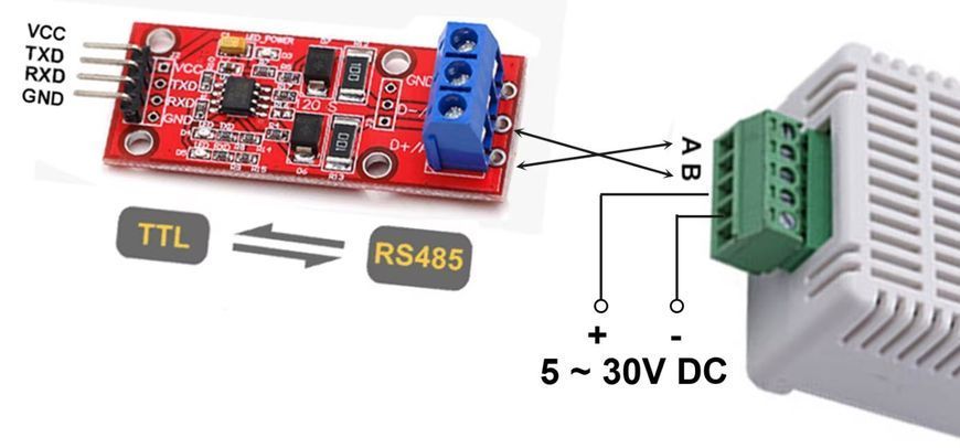 XY-MD02s (EID041-G01s, SHT30) датчик температуры и влажности Modbus RS485 под DIN рейку промышленный сенсор 5570-2 фото