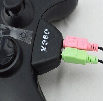 Xbox 360 Адаптер-переходник 3.5 мм (подключение наушники + микрофон). Переходник для подключения наушников и 0802 фото