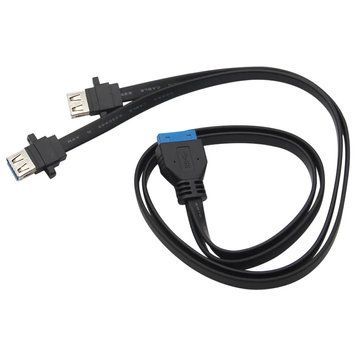 Подовжувач USB 3.1 Gen1 3.0 (2 ports) Type A (Female) IDC 20 Pin SuperSpeed кабель extender Motherboard Adapter 7592 фото