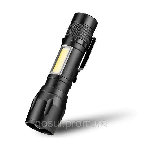 Ліхтар тактичний міні компактний CREE Q5+COB Light 300 LM micro USB вбудована батарея тактичний живлення micro USB 4743-2 фото