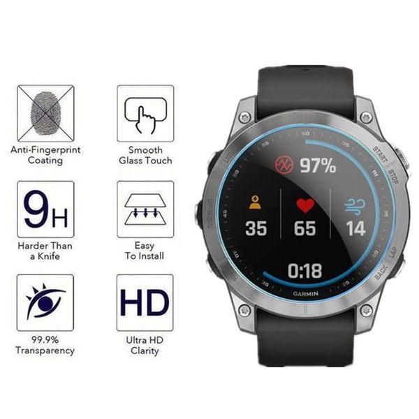 Garmin Fenix 6X Pro стекло защитное 9Н Premium Tempered Glass Защитное стекло для часов Garmin Fenix 6X (Pro 6911 фото