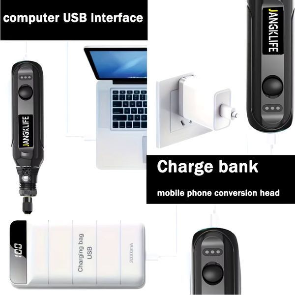 JANGKLIFE USB минигравер дрель инструмент акумуляторный ручной портативный автономный (
