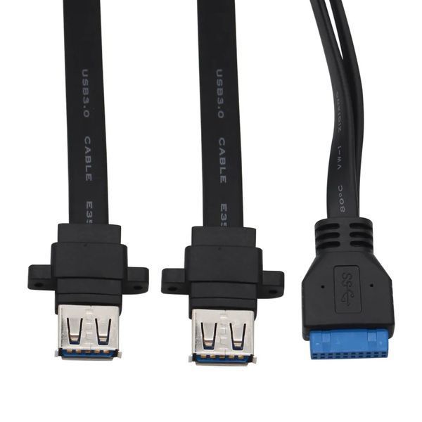 Удлинитель USB 3.1 Gen1 3.0 (2 ports) Type A (Female) IDC 20 Pin SuperSpeed кабель extender Motherboard Adapte 7592 фото