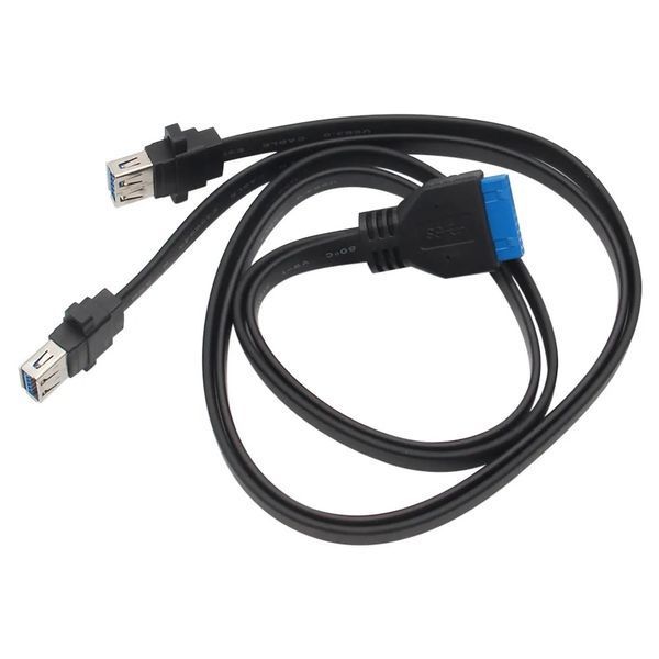 Удлинитель USB 3.1 Gen1 3.0 (2 ports) Type A (Female) IDC 20 Pin SuperSpeed кабель extender Motherboard Adapte 7592 фото