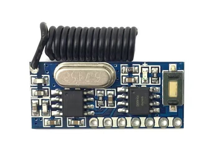 Arduino RX480-E +спиральная антена (RX480Е4 4WCZDTX) 433 MГц 4 канал. Супергетеродин Модуль программируемый обучаемый RF приемник 4-х канальный Wireless 4 Channel RF Receiver 1527 Learning Code Decoder Module For Remote Control  !!! Питание модуля 3,3-5в, 5349-3 фото