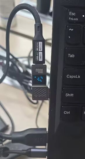 PD 100W 20V 5A (Type-C, GaN) DC5521 5.5*2.1 мм (Acer, Lenovo, ASUS, Toshiba) с LED дисплеем (параметры питания) переходник адаптер для зарядного устройства коннектор для БП угловой 7057-2 фото