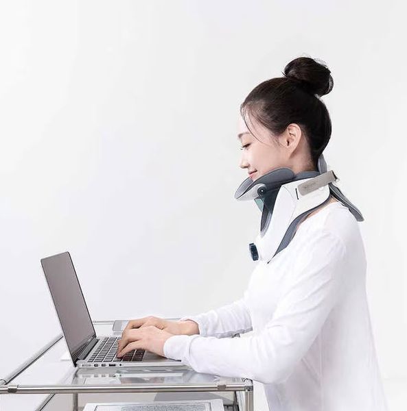E-03 Cervical Traction Device Бандаж корсет комір для шийного відділу з фіксацією підборіддя Air sac Adjusta 8007 фото