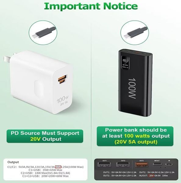 PD 100W 20V 5A (Type-C, GaN) DC5521 5.5*2.1 мм (Acer, Lenovo, ASUS, Toshiba) с LED дисплеем (параметры питания) переходник адаптер для зарядного устройства коннектор для БП угловой 7057-2 фото