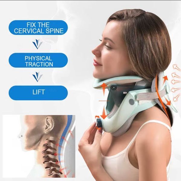 E-03 Cervical Traction Device Бандаж корсет комір для шийного відділу з фіксацією підборіддя Air sac Adjusta 8007 фото