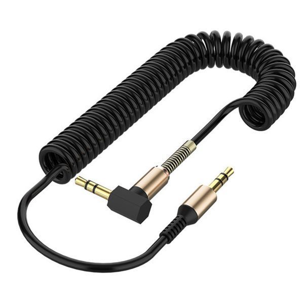 Кабель 3.5 мм (папа)- 3.5 мм (папа) stereo пружина спираль 3 pin stereo спиральная навивка удлинитель AUX cabl 6382 фото