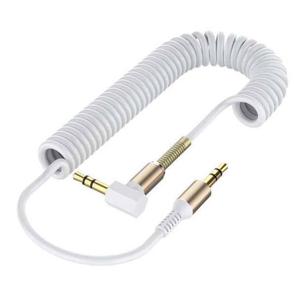 Кабель 3.5 мм (папа)- 3.5 мм (папа) stereo пружина спираль 3 pin stereo спиральная навивка удлинитель AUX cabl 6382 фото