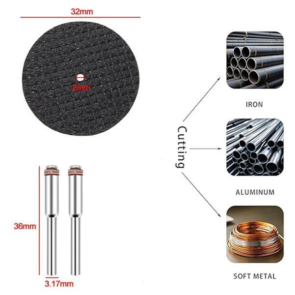 Набір Dremel відрізних дисків (31 шт., 16...50 mm + 5 валів) алмазні, швидкорізальні HSS і абразив для гравера різання металу, дерева, каменю, ПВХ 8282 фото