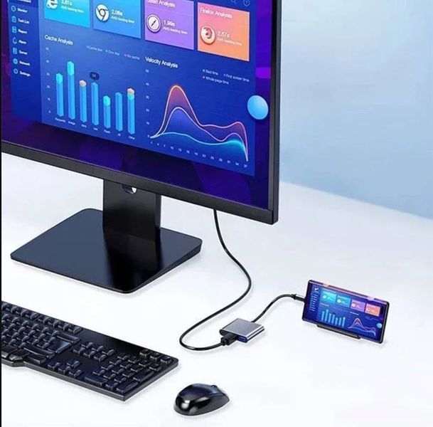 3-в-1 USB-C PD HDMI Hub 4K FullHD 1080i виведення відео з телефону на ТБ/монітор HDMI-сумісний розгалужувач ЮЗБ 3.0 док-станція дл 8193 фото