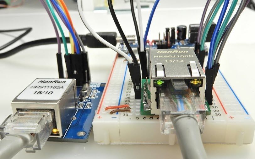 HW-884 cетевой&nbsp;модуль USR-ES1 (W5100/W5200) SPI интерфейс, аппаратный TCP/IP стек Ethernet Module SPI Interface Ethernet Module 7890 фото