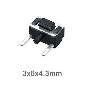 Кнопка тактова 3*6*4.3 мм (бічні контакти) SMD Мікроперемикач 3 х 6 х 4,3 mm SMD 5253 фото