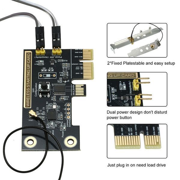EWeLink SANT-SUC01 (Sonoff) Mini PCI-e WiFi плата управления удаленной перезагрузки включения выключения ПК 5644 фото
