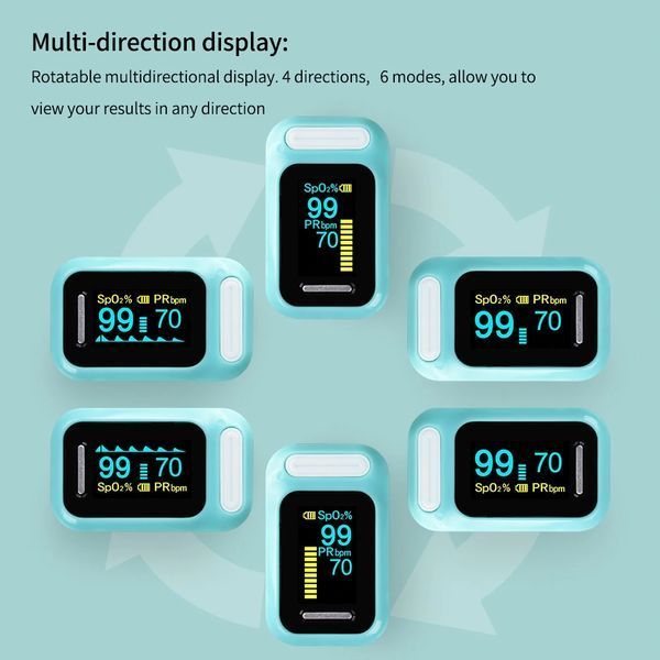 Пульсометр SH-C8 0LED пульсоксиметр CE ISO Blood Oxygen (чорний у кейсі) Monitor Heartbeat Monitor 5532 фото