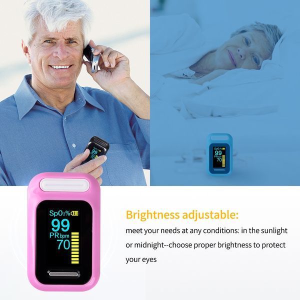 Пульсометр SH-C8 0LED пульсоксиметр CE ISO Blood Oxygen (чорний у кейсі) Monitor Heartbeat Monitor 5532 фото