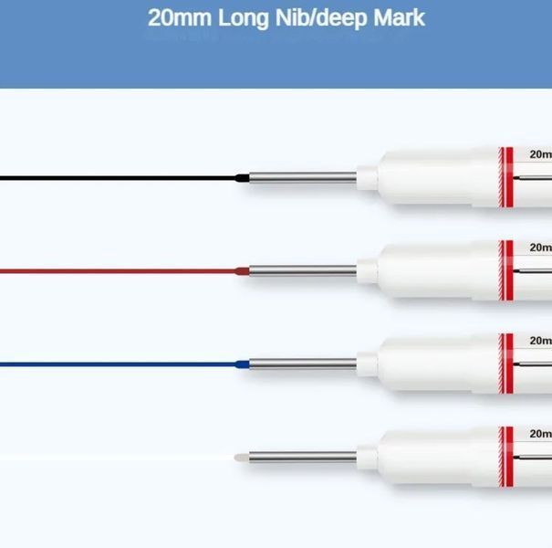GN906 Long NIB Marker 20 мм (колір: БІЛИЙ) маркер водонепроникний із довгим наконечником для глибоких отворів (20 мм) для металу Водонепроникний маркер для нанесення розміток у важкодоступних місцях, як-от глибокі отвори та вузькі заглиблення.&nbsp; Завдяки по 8100-2 фото