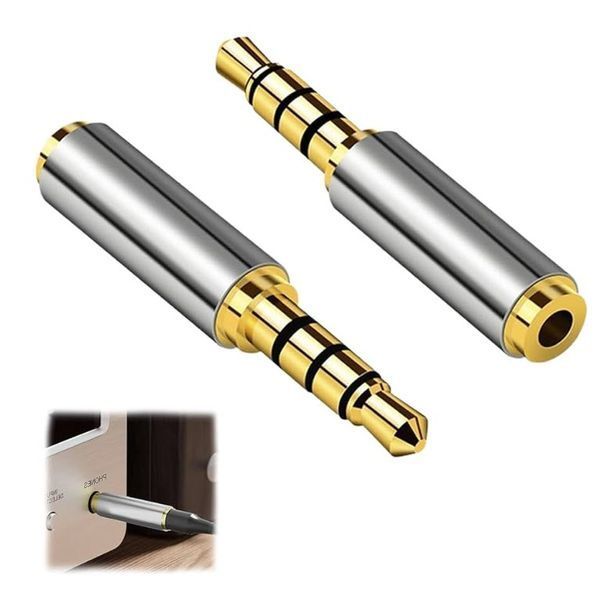 Перехідник 3.5 мм 4 pin (тато) &mdash; 2.5 мм 4-pin (мама) ЗОЛОТ.НАПИЛЕННЯ конвертер для навушників і аудіотехніки (стерео, висока якість) 8253 фото