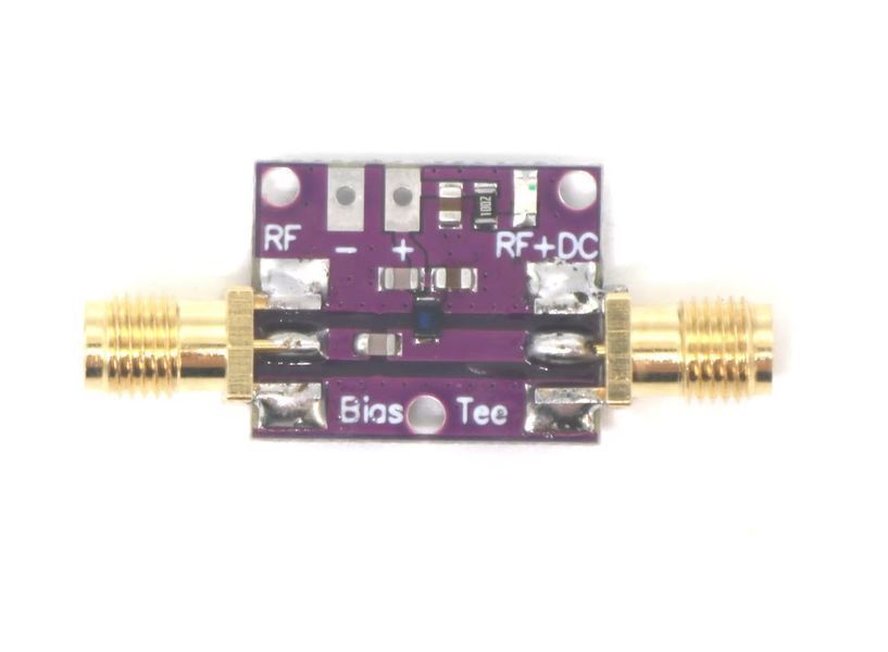 Bias Tee 10MHz...6GHz RF DC blocker ВЧ-сумішник для HAM65 RTL SDR LNA широкосмугового малошумного підсилювача Low Noise broadband Amplifier ВЧ-сумішник Bias Tee 10MHz &mdash; 6GHz RF DC blocker Призначений для подавання постійного струму зміщення на ВЧ-пристрої 7084-3 фото
