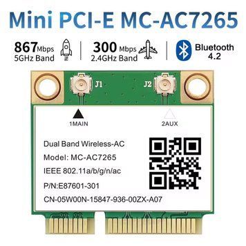 Мережева карта MC-AC7265 Mini PCI-E Wi-fi 802.11 ас (2.4 ГГц/5 ГГц) Bluetooth 4.2 бездротовий адаптер модуль для ноутбука та ПК 8279 фото