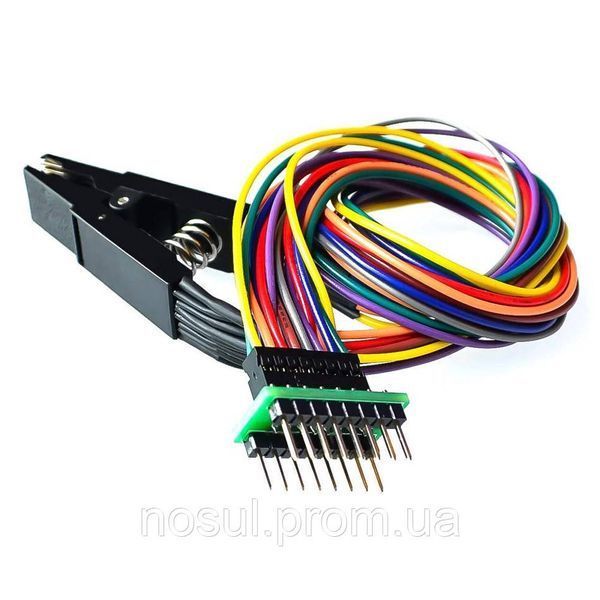 Прищепка EEPROM BIOS 24-25-93 серии (SOIC16 SOP16) + шлейф переходник под DIP для программаторов RT809F TL866C 6623 фото