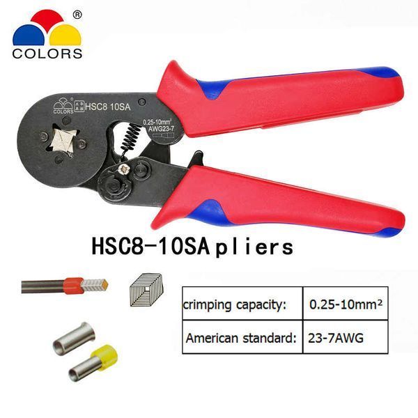 Клещи HSC8 6-4А 10SA (0.25-10мм&sup2;/AWG 23-7) обжимка для наконечников пресс 5481 фото