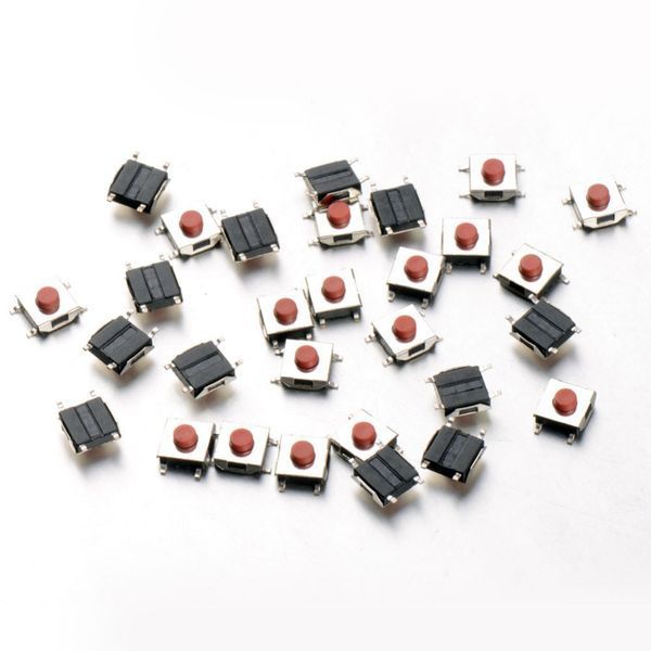 Кнопка тактова 6 х 6 х 3.1 мм 4pin red SOP4 SMD мікроперемикач телефон сигналізація брелок remote control 4360 фото