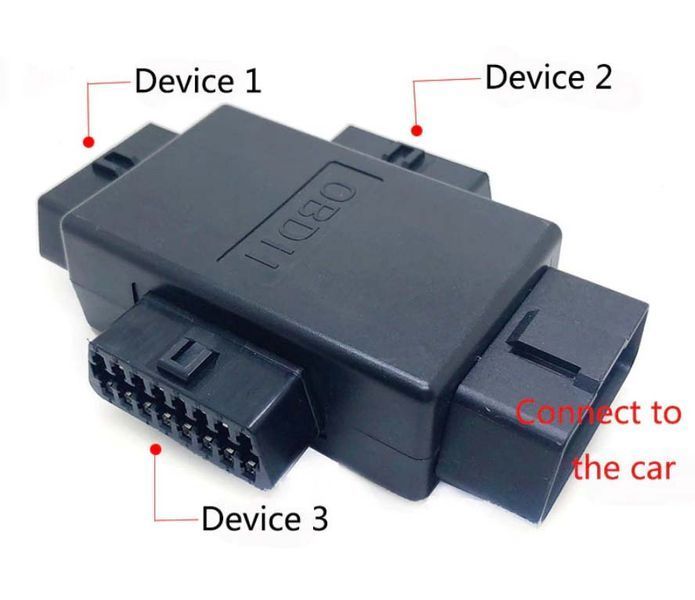 Разветвитель OBD2 х 3OBD2, сплиттер OBD2 на 3 разъема 16 Pin, тройник, удлинитель для сканера автомобиля униве 5629 фото