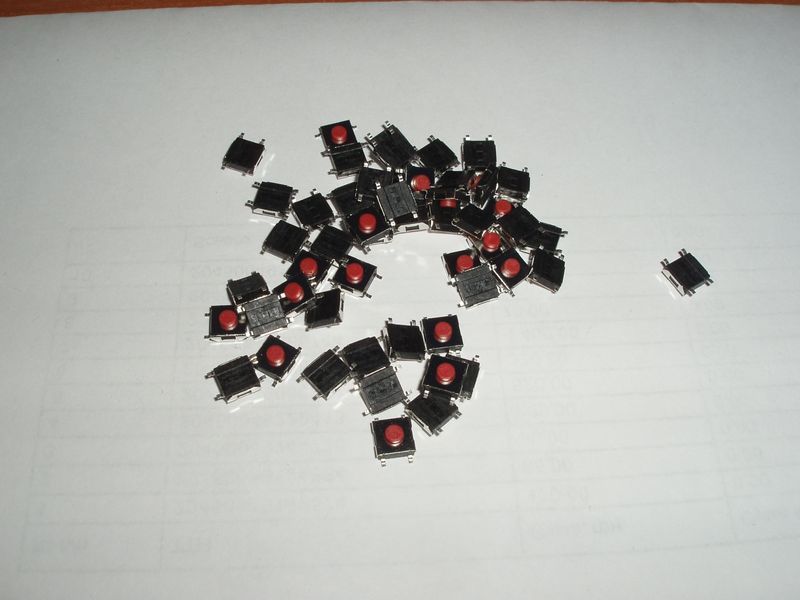 Кнопка тактова 6 х 6 х 3.1 мм 4pin red SOP4 SMD мікроперемикач телефон сигналізація брелок remote control 4360 фото