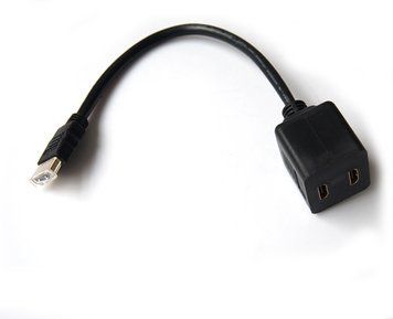 Сплиттер HDMI папа 1х вход male мама 2х выход female (1 in -> 2 out) adapter HDTV splitter dual 0985 фото