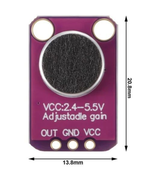 GY-MAX4466 3-pin модуль усилителя электретного микрофона с регулируемым усилением для Arduino и микроконтроллеров Microphone AGC Amplifier Gain Module Electret Microphone 6444-2 фото