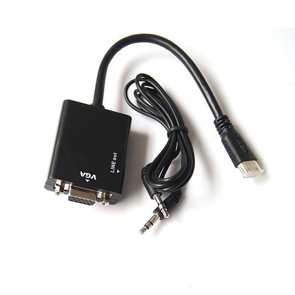 Мини преобразователь конвертер HDMI mini -> VGA (звук, HDCP) без доп.питания Позволит подключить устройства 2412 фото
